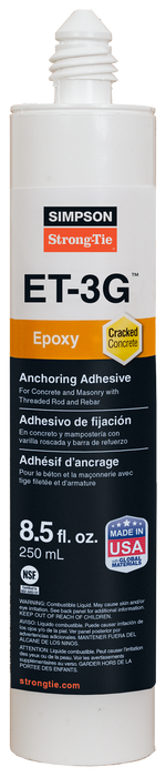 Simpson Strong-Tie ET3G10 ET-3G™ 8.5-oz. Epoxy Adhesive Cartridge w/ Nozzle and Extension (Pack of 900)