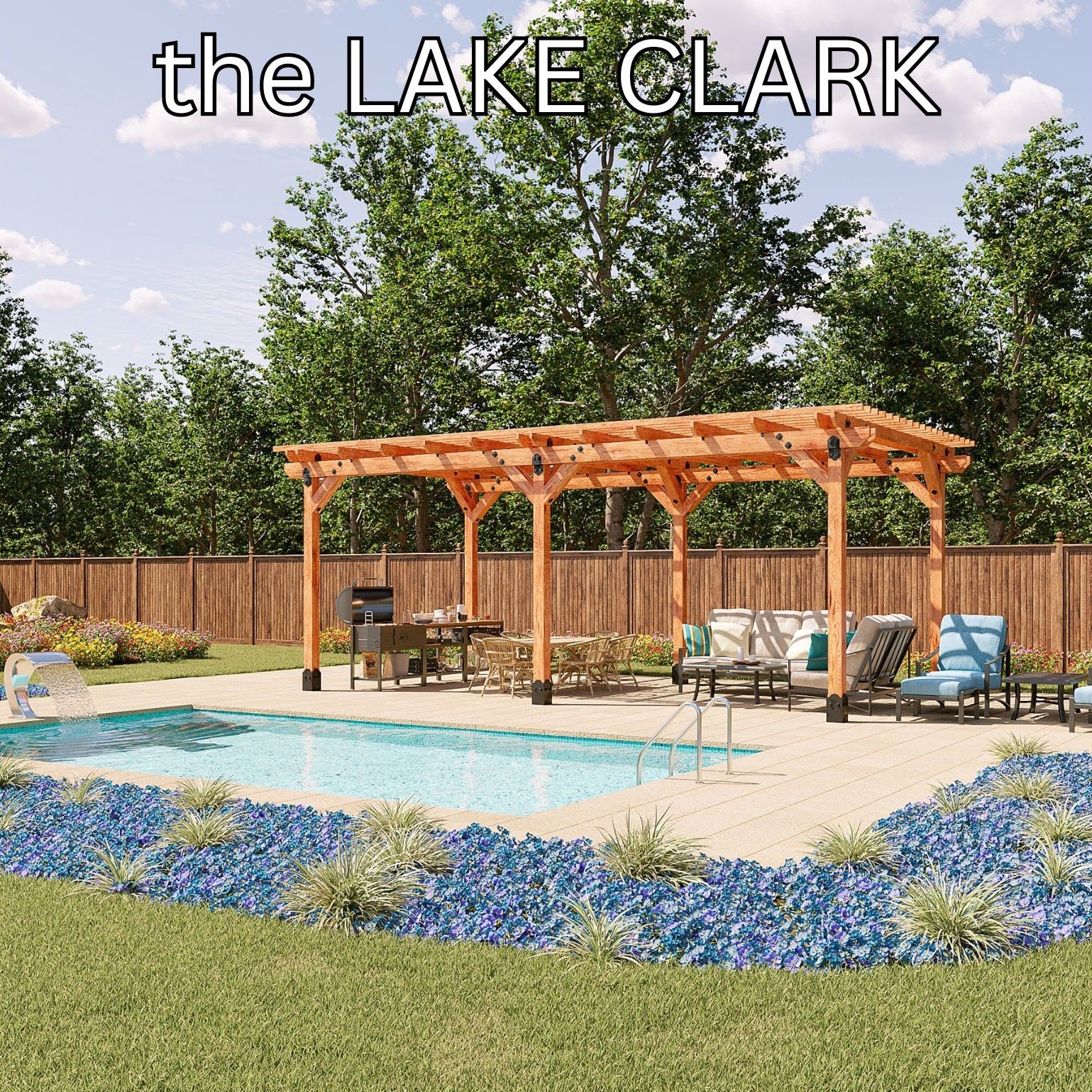 Lake Clark - cedar pergola - 10x18 to 16x32 - double board header