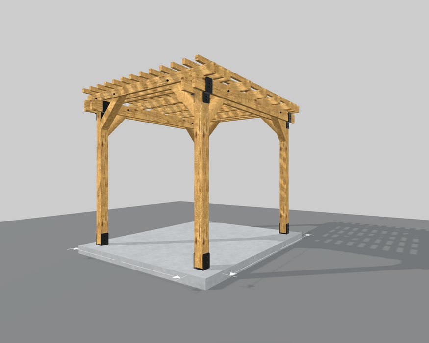 Pergola - flat top - 10x10 to 16x16 - configurable