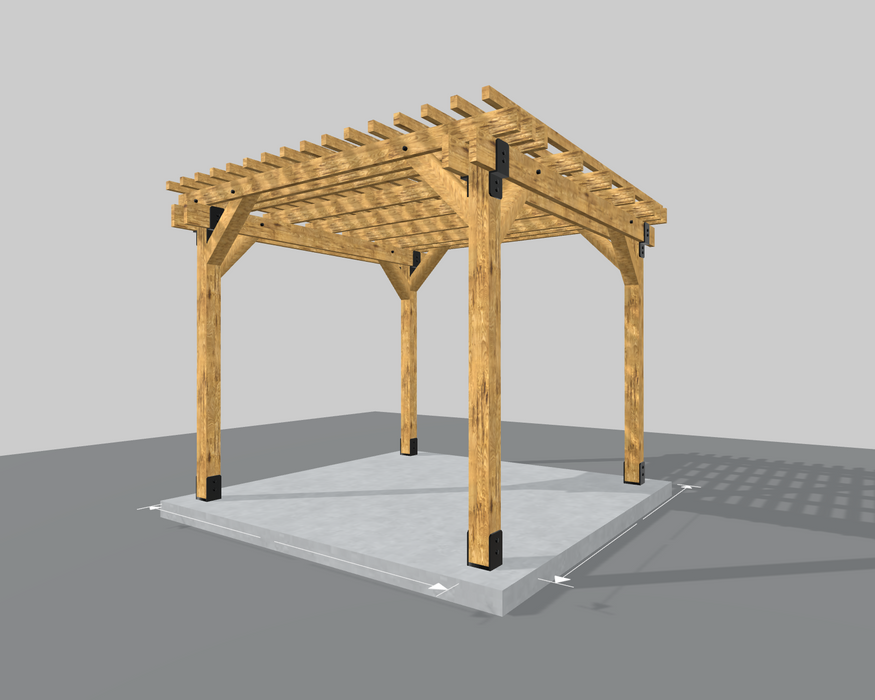 Pergola - flat top - 10x10 to 16x16 - configurable